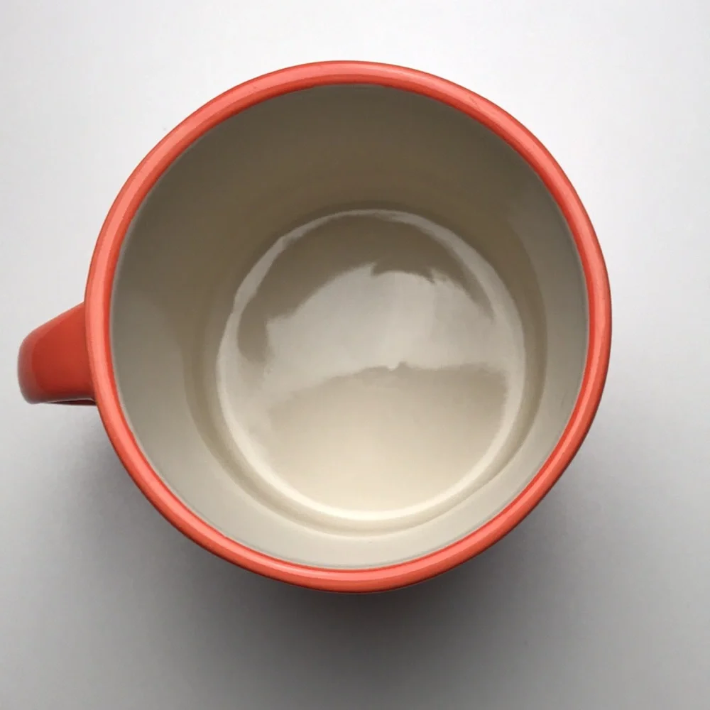 Anthropologie Orange ‘H’ Hand Painted Mug